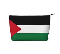 XZDLXJ Trousse de maquillage en velours côtelé avec drapeau de l'État de Palestine, adaptée pour les voyages et un usage quotidien, doublure robuste, assure la longévité, noir, taille unique, Noir ,