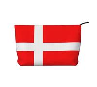 XZDLXJ Trousse de maquillage en velours côtelé avec drapeau du Danemark, adaptée pour les voyages et un usage quotidien, doublure robuste, assure la longévité, noir, taille unique, Noir , Taille