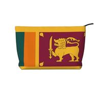 XZDLXJ Trousse de maquillage en velours côtelé avec drapeau du Sri Lanka, adaptée pour les voyages et un usage quotidien, doublure robuste, assure la longévité, noir, taille unique, Noir , Taille