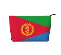 XZDLXJ Trousse de maquillage en velours côtelé avec drapeau érythréen, adaptée pour les voyages et un usage quotidien, doublure robuste, longue durée de vie, noir, taille unique, Noir , Taille unique