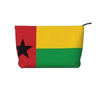 XZDLXJ Trousse de maquillage en velours côtelé avec motif drapeau de la Guinée-Bissau - Convient pour les voyages et un usage quotidien - Doublure robuste - Longue durée de vie - Noir - Taille unique,