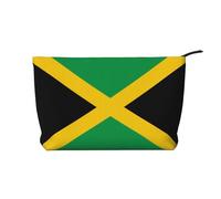 XZDLXJ Trousse de maquillage en velours côtelé avec motif drapeau de la Jamaïque, convient pour les voyages et un usage quotidien, doublure robuste, longue durée de vie, noir, taille unique, Noir ,