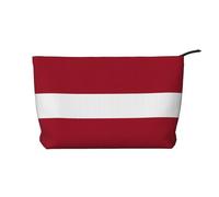 XZDLXJ Trousse de maquillage en velours côtelé avec motif drapeau de la Lettonie, convient pour les voyages et un usage quotidien, doublure robuste, longue durée de vie, noir, taille unique, Noir ,