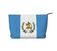 XZDLXJ Trousse de maquillage en velours côtelé avec motif drapeau du Guatemala, idéale pour les voyages et un usage quotidien, doublure robuste, longue durée de vie, noir, taille unique, Noir , Taille