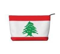 XZDLXJ Trousse de maquillage en velours côtelé avec motif drapeau du Liban, idéale pour les voyages et un usage quotidien, doublure robuste, longue durée de vie, noir, taille unique, Noir , Taille