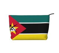 XZDLXJ Trousse de maquillage en velours côtelé avec motif drapeau du Mozambique, convient pour les voyages et un usage quotidien, doublure robuste, longue durée de vie, noir, taille unique, Noir ,