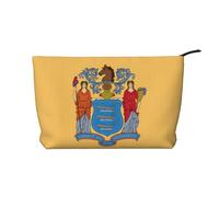 XZDLXJ Trousse de maquillage en velours côtelé Flag of New Jersey, convient pour les voyages et un usage quotidien, doublure robuste, assure la longévité, noir, taille unique, Noir , Taille unique
