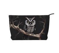 XZDLXJ Trousse de maquillage en velours côtelé Late Night Owl - Convient pour les voyages et un usage quotidien - Doublure robuste - Longue durée de vie - Noir - Taille unique, Noir , Taille unique