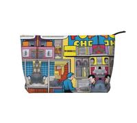 XZDLXJ Trousse de maquillage en velours côtelé motif comic pop scène, convient pour les voyages et un usage quotidien, doublure robuste, longue durée de vie, noir, taille unique, Noir , Taille unique