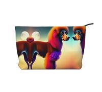 XZDLXJ Trousse de maquillage en velours côtelé pour chiot qui attend de rentrer à la maison, adaptée pour les voyages et un usage quotidien, doublure robuste, assure la longévité, noir, taille unique,