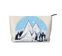 XZDLXJ Trousse de maquillage en velours côtelé Snow-capped Mountains, adaptée pour les voyages et un usage quotidien, doublure robuste, assure la longévité, noir, taille unique, Noir , Taille unique