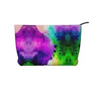 XZDLXJ Trousse de maquillage en velours côtelé violet, vert, jaune, bleu, rose, adaptée pour les voyages et un usage quotidien, doublure robuste, assure la longévité, noir, taille unique, Noir/blanc,