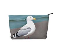 XZDLXJ Trousse de maquillage mignonne en velours côtelé de mouette, adaptée pour les voyages et un usage quotidien, doublure robuste, assure la longévité, noir, taille unique, Noir , Taille unique