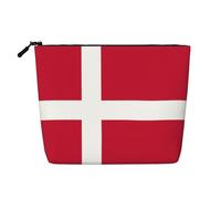 XZDLXJ Trousse de maquillage monocouche imperméable avec fermeture éclair Motif drapeau du Danemark Noir Taille unique, Noir , Taille unique