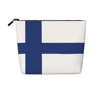 XZDLXJ Trousse de maquillage monocouche imperméable avec fermeture éclair Motif drapeau finlandais Noir Taille unique, Noir , Taille unique