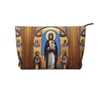 XZDLXJ Trousse de maquillage Religious Art en velours côtelé, adaptée pour les voyages et un usage quotidien, doublure robuste, assure la longévité, noir, taille unique, Noir , Taille unique