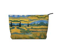 XZDLXJ Trousse de maquillage Van Gogh Fields en velours côtelé, adaptée pour les voyages et un usage quotidien, doublure robuste, assure la longévité, noir, taille unique, Noir , Taille unique