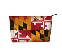 XZDLXJ Trousse de maquillage vintage en velours côtelé avec drapeau du Maryland, adaptée pour les voyages et un usage quotidien, doublure robuste, assure la longévité, noir, taille unique, Noir ,