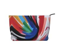 XZDLXJ Une trousse de maquillage en velours côtelé Brushstrokes, adaptée pour les voyages et un usage quotidien, doublure robuste, assure la longévité, noir, taille unique, Noir , Taille unique