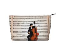 XZDLXJ Une trousse de maquillage en velours côtelé Musical Moments, adaptée pour les voyages et un usage quotidien, doublure robuste, assure la longévité, noir, taille unique, Noir , Taille unique