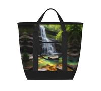 XZDLXJ Waterfall Views Sac à bandoulière isotherme de grande capacité pour aliments chauds et froids, noir, taille unique, Noir , Taille unique