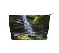 XZDLXJ Waterfall Views Trousse de maquillage en velours côtelé, adaptée pour les voyages et un usage quotidien, doublure robuste, assure la longévité, noir, taille unique, Noir , Taille unique