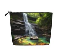XZDLXJ Waterfall Views Trousse de maquillage monocouche imperméable aspect lin avec fermeture éclair pour vos besoins quotidiens ou de voyage, noir, taille unique, Noir , Taille unique