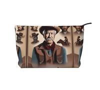 XZDLXJ Western Icons Trousse de maquillage en velours côtelé, adaptée pour les voyages et un usage quotidien, doublure robuste, assure la longévité, noir, taille unique, Noir , Taille unique