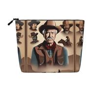 XZDLXJ Western Icons Trousse de maquillage imperméable aspect lin avec fermeture éclair pour vos besoins quotidiens ou de voyage, noir, taille unique, Noir , Taille unique