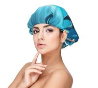 XZDLXJ Whales Under The Sea Bonnet de nuit en satin pour adultes - Protection des cheveux et confort - Noir - Taille unique