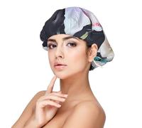 XZDLXJ White Butterfly Bonnet de nuit en satin pour adulte Protection des cheveux et confort Noir Taille unique
