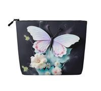 XZDLXJ White Butterfly Trousse de maquillage imperméable à une couche avec fermeture éclair pour vos besoins quotidiens ou de voyage, noir, taille unique, Noir , Taille unique