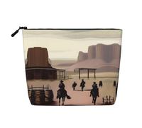 XZDLXJ Wild West Life Trousse de maquillage imperméable aspect lin avec fermeture éclair pour vos besoins quotidiens ou de voyage, noir, taille unique, Noir , Taille unique