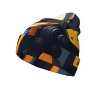 XZDLYY Bonnet tricoté unisexe doux Robots at War pour l'extérieur et le quotidien, chaud et confortable, léger, noir, taille unique