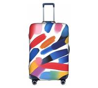 XZDLYY Brushstrokes Art Housse de valise avec fermeture éclair invisible pour affaires et voyages sans valise, blanc, Small