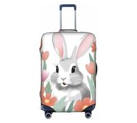XZDLYY Bunny Joy Housse de valise avec fermeture éclair invisible pour affaires et voyages, sans valise, blanc, Large