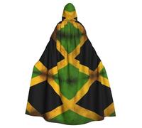 XZDLYY Cape à capuche pour adulte avec drapeau jamaïcain pour cosplay, bal masqué et fêtes à thème, confortable, durable et élégante