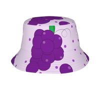 XZDLYY Chapeau de pêcheur unisexe pliable pour adulte Motif raisin de dessin animé Pour activités de plein air Respirant Léger