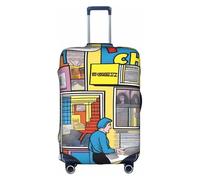 XZDLYY Housse de valise avec fermeture éclair invisible Motif comic Pop Scene pour affaires et voyages sans valise, blanc, Small