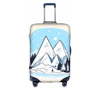 XZDLYY Housse de Valise Montagne Enneigée avec Fermeture Éclair Invisible pour Affaires et Voyages Sans Valise, Blanc, Small
