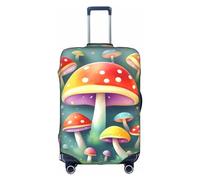 XZDLYY Housse de valise motif champignons colorés avec fermeture éclair invisible, pour affaires et voyages, sans valise, blanc, Small