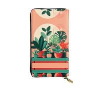 XZDLYY Long portefeuille d'intérieur avec plantes vertes en pot pour femme à la mode - Léger, durable, personnalisé et élégant