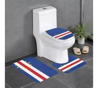 XZDLYY Lot de 3 tapis de salle de bain avec motif drapeau du Cap-Vert, antidérapant, absorbant l'eau, épais et confortable pour la maison, le spa et l'hôtel