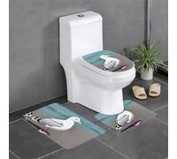 XZDLYY Lot de 3 tapis de salle de bain mignons mouettes, antidérapants, absorbants de l'eau, épais et confortables pour la maison, le spa et l'hôtel
