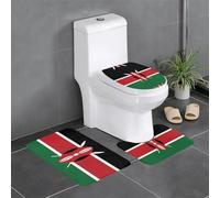 XZDLYY Lot de 3 tapis de salle de bain motif drapeau du Kenya, antidérapant, absorbant l'eau, épais et confortable pour la maison, le spa et l'hôtel