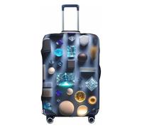 XZDLYY Smart Crystal Art Housse de valise avec fermeture éclair invisible pour affaires et voyages Sans valise, Blanc, Large