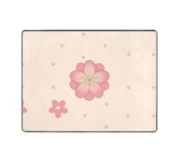 XZDLYY Tapis de bain antidérapant en flanelle douce et durable pour la maison, le bureau et l'hôtel Motif petites fleurs de cerisier roses 160 x 122 cm