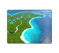 XZDLYY Tapis de bain antidérapant en flanelle sur une île dans la mer, doux et durable, pour la maison, le bureau et l'hôtel, 160 x 121,9 cm