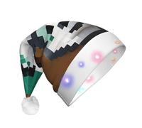 XZDPY pixel art animal Noël lumineux chapeau décoratif pour adultes, chapeau de vacances pour fête et festival