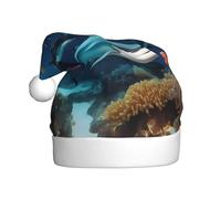 XZDZWK Bonnet de Noël en peluche de requin sous-marin confortable et polyvalent adapté pour les activités du Nouvel An
